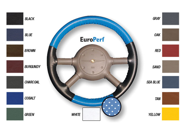 Wheelskins Euro Perforated Two-tone Color Leather Steering Whee...