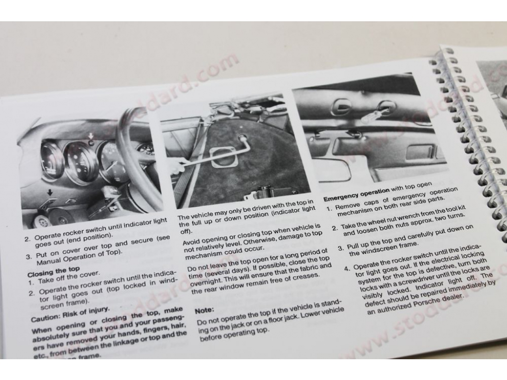 Driver's Owners Manual For 1987 911 