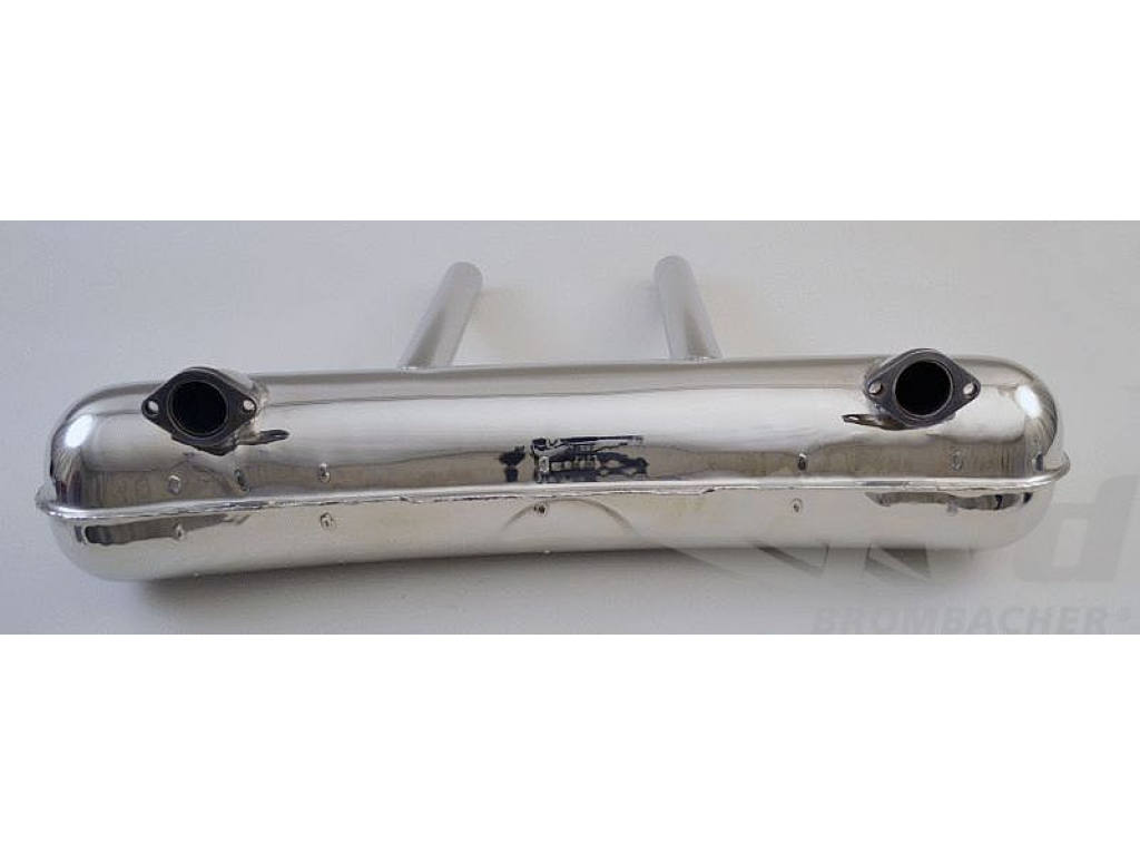Sport Muffler Stainless Steel Export, 2 In X 2 Out, Dual 50mm C...