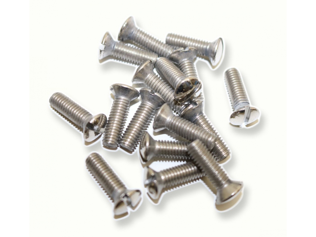 Seat Recliner Screw Set. Stainless Slotted Oval Head Screws. On...
